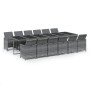 Set comedor jardín 13 pzas con cojines ratán sintético gris en Conjuntos de jardín | Comprar online en Foru.es