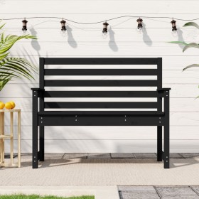 Banco de jardín madera maciza pino negro 109x48x91,5 cm en Bancos de jardín | Comprar online en Foru.es