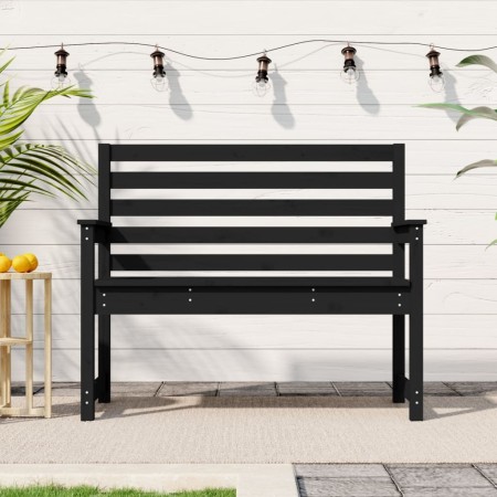 Banco de jardín madera maciza pino negro 109x48x91,5 cm en Bancos de jardín | Comprar online en Foru.es