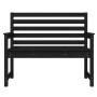 Banco de jardín madera maciza pino negro 109x48x91,5 cm en Bancos de jardín | Comprar online en Foru.es