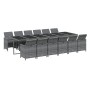 Set comedor jardín 13 pzas con cojines ratán sintético gris en Conjuntos de jardín | Comprar online en Foru.es