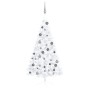 Medio árbol de Navidad con luces y bolas blanco 150 cm en Decoración Festiva y Estacional | Comprar online en Foru.es