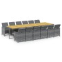 Set de comedor jardín 13 pzas con cojines ratán sintético gris en Conjuntos de jardín | Comprar online en Foru.es