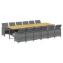 Set de comedor jardín 13 pzas con cojines ratán sintético gris en Conjuntos de jardín | Comprar online en Foru.es
