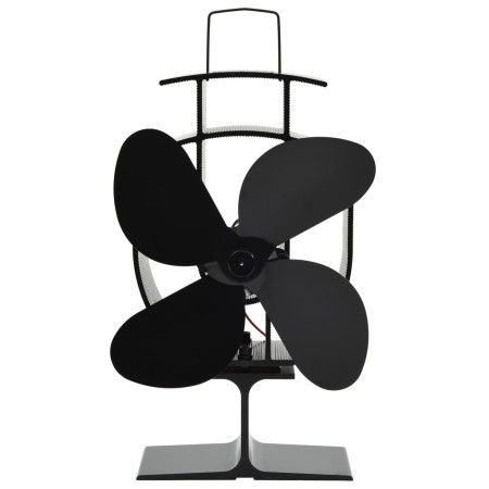 Ventilador de estufa accionado por calor 4 aspas negro de vidaXL, Ventiladores para chimeneas de leña - Ref: Foro24-51237, Pr...