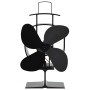 Ventilador de estufa accionado por calor 4 aspas negro de vidaXL, Ventiladores para chimeneas de leña - Ref: Foro24-51237, Pr...
