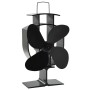 Ventilador de estufa accionado por calor 4 aspas negro de vidaXL, Ventiladores para chimeneas de leña - Ref: Foro24-51237, Pr...