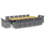 Set de comedor jardín 17 pzas con cojines ratán sintético gris en Conjuntos de jardín | Comprar online en Foru.es