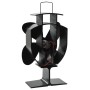 Ventilador de estufa accionado por calor 4 aspas negro de vidaXL, Ventiladores para chimeneas de leña - Ref: Foro24-51237, Pr...