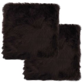 Cojines de sillas 2 uds piel de oveja auténtica marrón 40x40 cm en Decoración | Comprar online en Foru.es