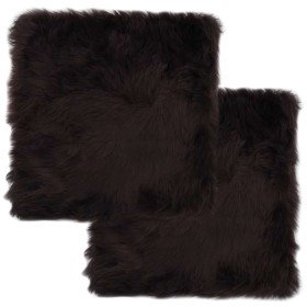 Cojines de sillas 2 uds piel de oveja auténtica marrón 40x40 cm en Decoración | Comprar online en Foru.es