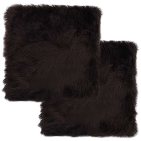 Cojines de sillas 2 uds piel de oveja auténtica marrón 40x40 cm en Decoración | Comprar online en Foru.es