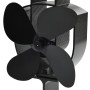 Ventilador de estufa accionado por calor 4 aspas negro de vidaXL, Ventiladores para chimeneas de leña - Ref: Foro24-51237, Pr...