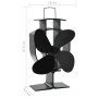 Ventilador de estufa accionado por calor 4 aspas negro de vidaXL, Ventiladores para chimeneas de leña - Ref: Foro24-51237, Pr...