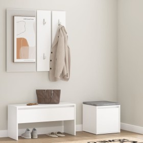 Juego de muebles de recibidor madera contrachapada blanco en Bancos para recibidores y almacenamiento | Comprar online en Foru.e