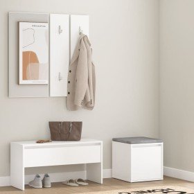 Juego de muebles de recibidor madera contrachapada blanco en Bancos para recibidores y almacenamiento | Comprar online en Foru.e