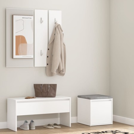 Juego de muebles de recibidor madera contrachapada blanco en Bancos para recibidores y almacenamiento | Comprar online en Foru.e