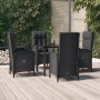 Set de muebles jardín 5 pzas con cojines ratán sintético negro en Conjuntos de jardín | Comprar online en Foru.es