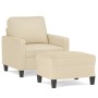 Sillón con taburete tela crema 60 cm en Sofás | Comprar online en Foru.es