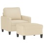 Sillón con taburete tela crema 60 cm en Sofás | Comprar online en Foru.es