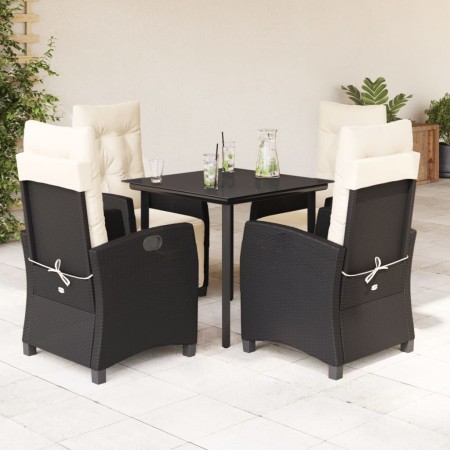 Set de muebles jardín 5 pzas con cojines ratán sintético negro en Conjuntos de jardín | Comprar online en Foru.es