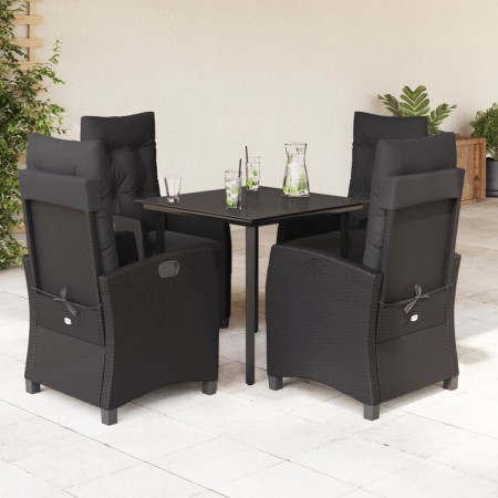 Set de muebles jardín 5 pzas con cojines ratán sintético negro en Conjuntos de jardín | Comprar online en Foru.es