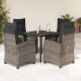 Set comedor de jardín 5 piezas con cojines ratán sintético gris en Conjuntos de jardín | Comprar online en Foru.es