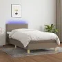 Cama box spring con colchón LED tela gris taupe 90x190 cm de vidaXL, Camas y somieres - Ref: Foro24-3133601, Precio: 308,91 €...