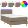 Cama box spring con colchón LED tela gris taupe 90x190 cm de vidaXL, Camas y somieres - Ref: Foro24-3133601, Precio: 308,91 €...