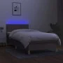 Cama box spring con colchón LED tela gris taupe 90x190 cm de vidaXL, Camas y somieres - Ref: Foro24-3133601, Precio: 308,91 €...