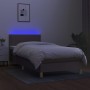 Cama box spring con colchón LED tela gris taupe 90x190 cm de vidaXL, Camas y somieres - Ref: Foro24-3133601, Precio: 303,36 €...