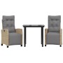 Set comedor de jardín 3 pzas con cojines ratán sintético beige en Conjuntos de jardín | Comprar online en Foru.es