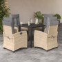 Set comedor de jardín 5 pzas con cojines ratán sintético beige en Conjuntos de jardín | Comprar online en Foru.es