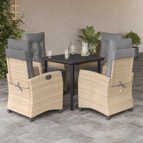 Set comedor de jardín 5 pzas con cojines ratán sintético beige en Conjuntos de jardín | Comprar online en Foru.es