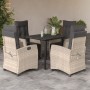 Set comedor de jardín 5 pzas cojines ratán sintético gris claro en Conjuntos de jardín | Comprar online en Foru.es