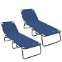 Tumbona plegable 2 pcs Azul 188 x 57 x 86.5 cm Poliéster en Tumbonas | Comprar online en Foru.es
