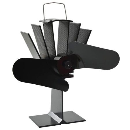 Ventilador de estufa accionado por calor 2 aspas negro de vidaXL, Ventiladores para chimeneas de leña - Ref: Foro24-51239, Pr...