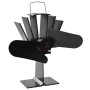 Ventilador de estufa accionado por calor 2 aspas negro de vidaXL, Ventiladores para chimeneas de leña - Ref: Foro24-51239, Pr...