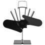 Ventilador de estufa accionado por calor 2 aspas negro de vidaXL, Ventiladores para chimeneas de leña - Ref: Foro24-51239, Pr...