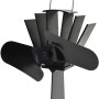 Ventilador de estufa accionado por calor 2 aspas negro de vidaXL, Ventiladores para chimeneas de leña - Ref: Foro24-51239, Pr...