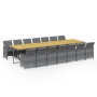 Set comedor de jardín con cojines 15 pzas ratán sintético gris en Conjuntos de jardín | Comprar online en Foru.es