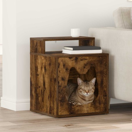 Casa para Gatos Roble ahumado 42,5 x 40 x 53,5 cm en Mobiliario para gatos | Comprar online en Foru.es