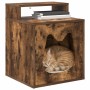 Casa para Gatos Roble ahumado 42,5 x 40 x 53,5 cm en Mobiliario para gatos | Comprar online en Foru.es