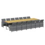 Set comedor de jardín con cojines 15 pzas ratán sintético gris en Conjuntos de jardín | Comprar online en Foru.es
