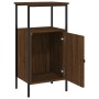 Mesita de noche madera de ingeniería roble marrón 41x31x80 cm de vidaXL, Mesitas de noche - Ref: Foro24-825931, Precio: 38,83...
