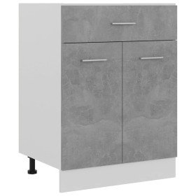 Armario bajo cajón madera ingeniería gris hormigón 60x46x81,5cm en Armarios de cocina | Comprar online en Foru.es
