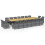 Set de comedor jardín 19 pzas con cojines ratán sintético gris en Conjuntos de jardín | Comprar online en Foru.es
