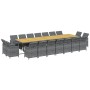 Set de comedor jardín 19 pzas con cojines ratán sintético gris en Conjuntos de jardín | Comprar online en Foru.es