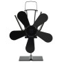 Ventilador de estufa accionado por calor 5 aspas negro de vidaXL, Ventiladores para chimeneas de leña - Ref: Foro24-51242, Pr...
