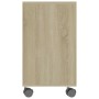 Mesa auxiliar de madera contrachapada blanco roble 70x35x55 cm en Mesas auxiliares | Comprar online en Foru.es